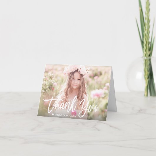 ガーモダンルフォトスクリプト誕生日 サンキューカード (正面)