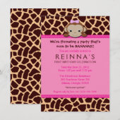 ガーモダンルモンキー招待状[ピンク] 招待状 (正面/裏面)