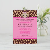 ガーモダンルモンキー招待状[ピンク] 招待状 (スタンド正面)