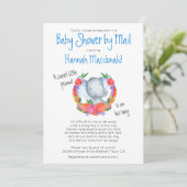 ガーランドの可愛い象ボーイ赤ちゃんシャワー(郵便) 招待状 (スタンド正面)