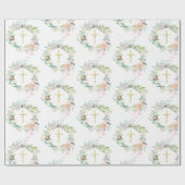 ガーランドクリスチャン金ゴールドクロスバラフローラ ラッピングペーパー (フラット)