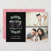 ガーランドメリーホリデークリスマスコラージュ2写真 シーズンカード (正面/裏面)