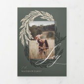 ガーランドリースモノグラムフォトギャラリークリスマス 三つ折りクリスマスカード (カバー)