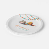 ガーランド寝ている少年イラスト ファーストバースデー ペーパープレート (アングル)