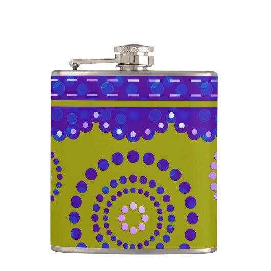 ガーランドARTdecoバイオレットブルー+バックグラーカラー フラスク (正面)