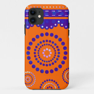 ガーランドARTdecoバイオレットブルー+バックグラーカラー iPhone 11 ケース