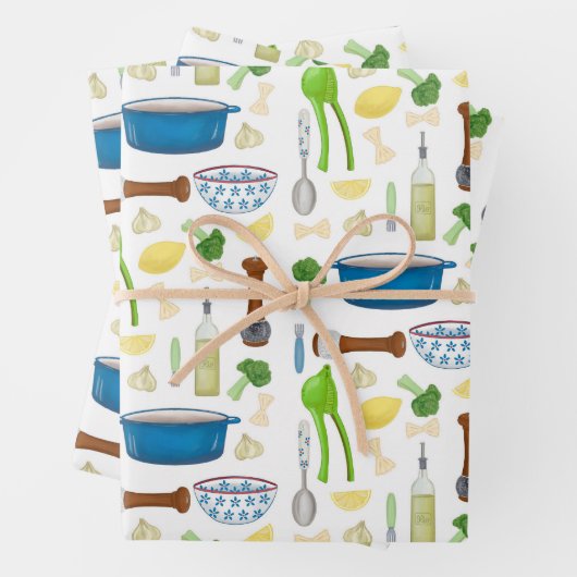 ガーリックとレモンを添えたファーファルボウタイパスタ ラッピングペーパーシート (インサイチュ)