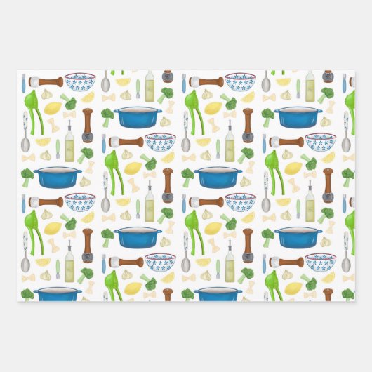 ガーリックとレモンを添えたファーファルボウタイパスタ ラッピングペーパーシート (正面)