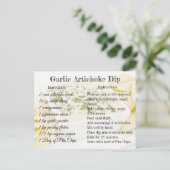 ガーリックアーティチョークディップレシピはがき ポストカード (スタンド正面)