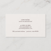 ガーリックイタリアンまたはギリシャケータリングシェフ3 名刺 (裏面)