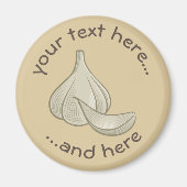 ガーリックウッドカットアイコン マグネット (正面)