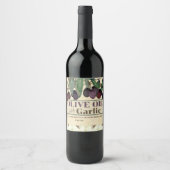 ガーリックオリーブ油パーソナライズされたホームカニング ワインラベル (正面)