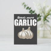 ガーリッククローブおもしろい料理フードユーモア ポストカード (スタンド正面)