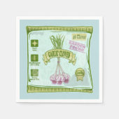 ガーリッククローブズベジタブルガーデン スタンダードカクテルナプキン (正面)