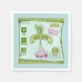 ガーリッククローブズベジタブルガーデン スタンダードカクテルナプキン