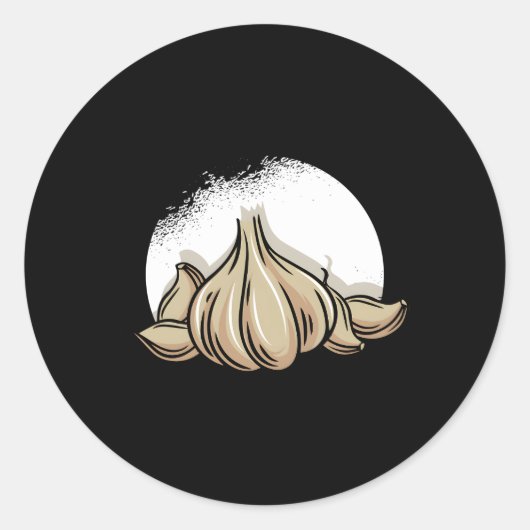 ガーリッククローブビーガンバルブアイルチヴ農家ベジタリア ラウンドシール (正面)
