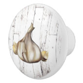 ガーリックバルブホワイトウッドファームハウス素朴キッチン セラミックノブ (右)