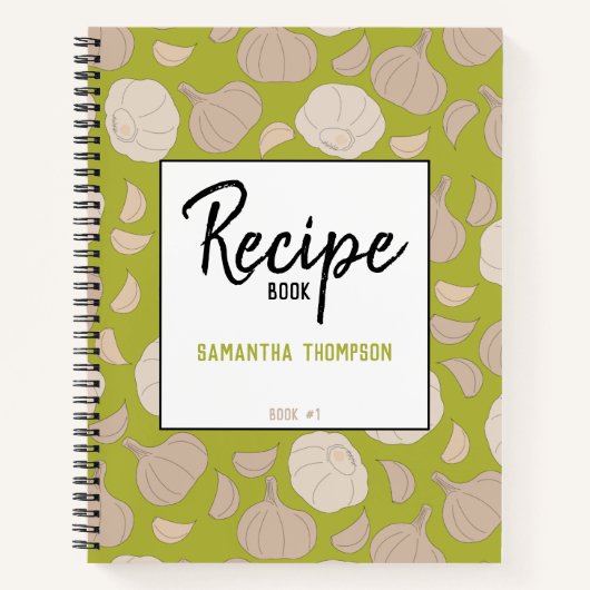 ガーリックパターン – ガーリッククローブ&バルブレシピ ノートブック (正面)