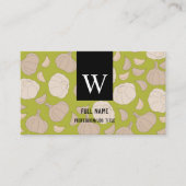 ガーリックパターン – ガーリッククローブ&バルブ調理師シェフ 名刺 (正面)