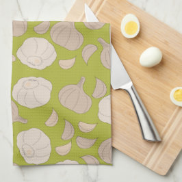 ガーリックパターン – ガーリッククローブ&バルブ キッチンタオル