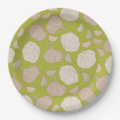 ガーリックパターン – ガーリッククローブ&バルブ ペーパープレート (正面)