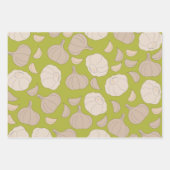 ガーリックパターン – ガーリッククローブ&バルブ ラッピングペーパーシート (正面3)