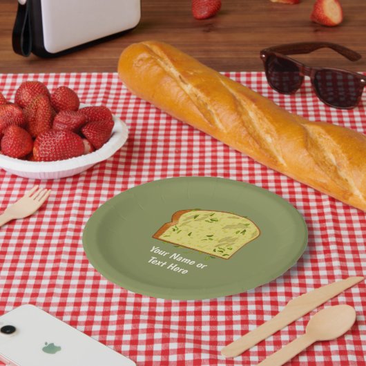 ガーリックパンのピース – ヘルビーサイドディッシュ – 独自の文字 ペーパープレート (ピクニック)