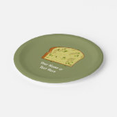 ガーリックパンのピース – ヘルビーサイドディッシュ – 独自の文字 ペーパープレート (アングル)