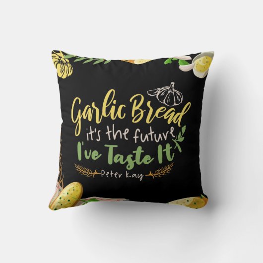 ガーリックパンは未来の引用文デザイン クッション (裏面)