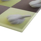 ガーリック予測できなグリーンとブラウンのチェック カッティングボード (角)