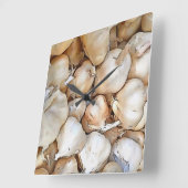 ガーリック芸術的球根ブラックアウトラインストア スクエア壁時計 (傾斜)