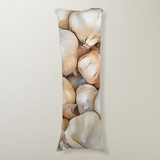 ガーリック芸術的球根ブラックアウトラインストア ボディピロー (正面縦)