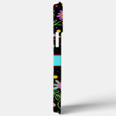 ガーリーおもしろい10代のトレンディーブラックフローラ吸光度 Case-Mate iPhoneケース (裏面 / 右)