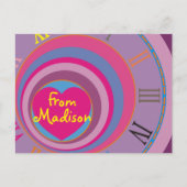 ガーリーかわいらし回る円の子供たち竜巻かわいい芸術 ポストカード (正面)