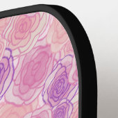 ガーリーかわいらし紫カスタム花 ピックルボールラケット (左詳細)