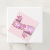 ガーリーかわいらし赤面ピンクハローゴス金ゴールドリボン フェイバータグ (インサイチュ)