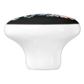 ガーリーかわいらしLeopardプリント金ゴールドモノグラムの セラミックノブ (側面)