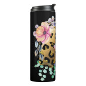 ガーリーかわいらしLeopardプリント金ゴールドモノグラムの タンブラー (回転左)