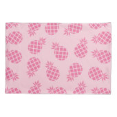 ガーリーでかわいい夏のパステル調ピンクのパイナップルパターン 枕カバー (裏面)