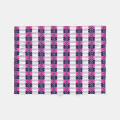 ガーリーでかわいい紫色およびピンクパターン フリースブランケット (正面(横))