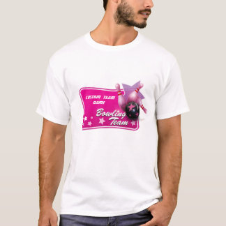 ガーリーでカスタマイズ可能なボーリングのチーム Tシャツ