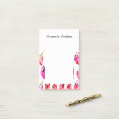 ガーリーでカラフルな水彩画の手描きの羽 ポストイット (デスク上)