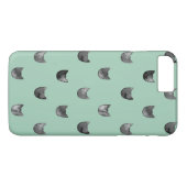 ガーリーでシックでかわいい猫パターン緑 Case-Mate iPhoneケース (裏面(横))