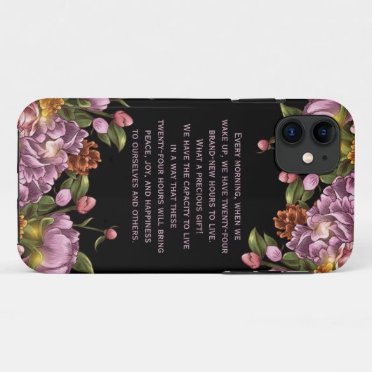 ガーリーでパーソナライズなピンクのシャクヤクの花柄 Case-Mate iPhoneケース (裏面(横))