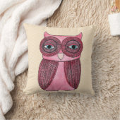 ガーリーでファンキーでモダンなフクロウの芸術のクッション クッション (ブランケット)