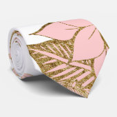 ガーリーでモダンな赤面のピンクのホワイトゴールドの花柄 ネクタイ (ロール)