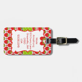 ガーリーで及びパーソナライズなかわいいいちご ラゲッジタグ (正面横)