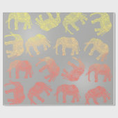 ガーリーで多彩な種族の花象パターン ラッピングペーパー (フラット)