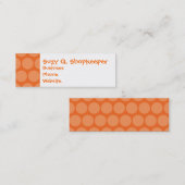 ガーリーで巨大で大きいオレンジ水玉模様パターン スキニー名刺 (正面/裏面)