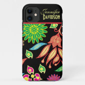 ガーリーで抽象的で黒い花のモノグラムiPhone5 Case-Mate iPhoneケース (裏面)